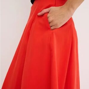 Mango Women’s Orange Red Midi A-Line Skirt
